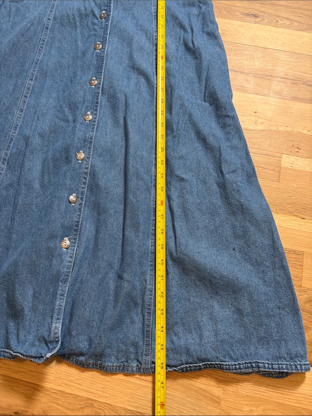 Y2K Stephanie K by Koret Dark Blue Denim Button-Front Midi Dress - Picture 9 of 15